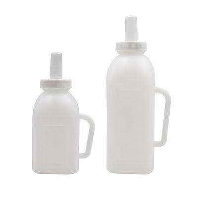 Un bon prix. Les moutons utilisent une bouteille pour nourrir les veaux en ligne