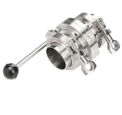 Un bon prix. Valve papillon à main en acier inoxydable, tri-clampe ferrule ensemble complet en ligne